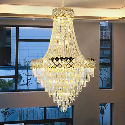 American Leaf Pendant Lights Gold Luxury Designer Villa Hotel Living Room Decorative Lamp Modern Crystal Led Chandelier
