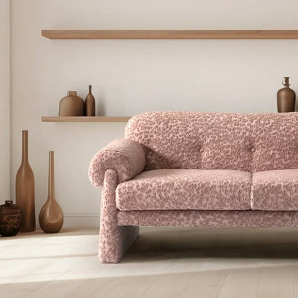 Modern High Quality Luxury Wood Furniture Pink Indoor Sectional Sofa Set for Home Hotel Modular Corner Feature for Villas Fabric