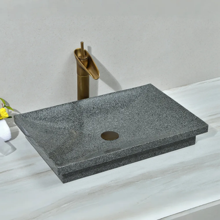 Italian Designer Favorite Bathroom Sink Modern G654 Granite Wash Basin Rectangular Single Bowl Washroom Wash Basin Sink