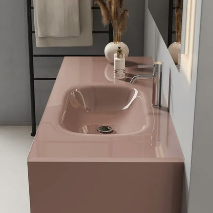 BOWEIYA modern bathroom vanities tempered glass integrated basin toilet washbasin sink washbasin integrated cabinet