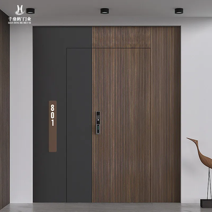 Modern Entrance Doors Custom Korean-Style  Landscape High-End Security Doors Zinc Alloy Doors For Apartment Residences
