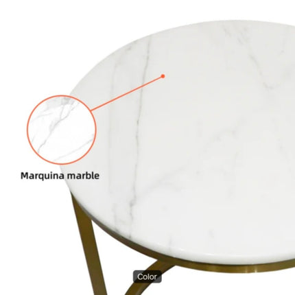 Metal Stainless Steel Coffee Side Table Modern Round Corner Coffee Table Living Room Luxury Marble Top Corner Table