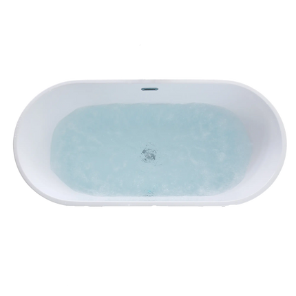 Ergonomic Design COMFY 67" Oval Acrylic Freestanding Adult Extra Large Soaking Bathtub Black White Modern Contemporary CUPC CE