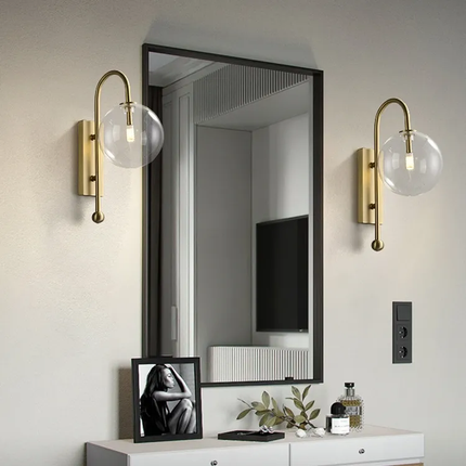 Vintage Fancy Led Lighting Gold Sconce Wall Light Home Lamp Interior Glass LED Wall Lamp For Living Room Beside Hotel