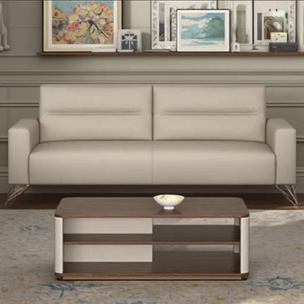 Modern Nordic Leather Office Sofa Set Modular European Style Workshops Home Commercial Reception Sofa