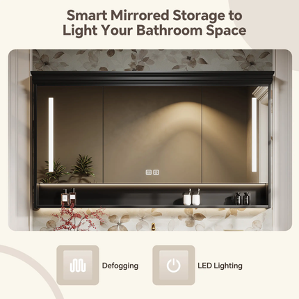French retro bathroom vanity with ceramic basin and smart mirror Eco-friendly storage for hotel & villa bathrooms