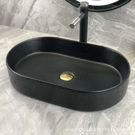 New Arrival Ceramic Sanitary Ware Black Ceramic Hand Wash Basin Counter Top Basin Matt Black Bathroom Sinks