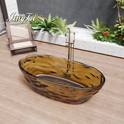 Textured Transparent  Resin Bath Italian Design Exclusive Modern Space Masterpiece