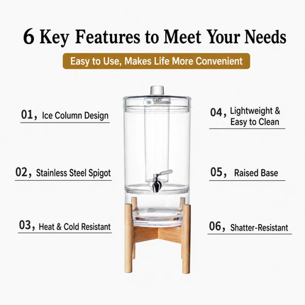 Acrylic Beverage Dispenser With Faucet Large Capacity Juice Cola Beer Container For Party Catering Restaurant Buffet