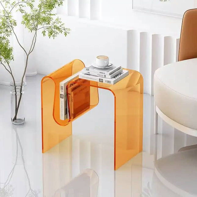 Transparent Acrylic Modern European Coffee Table With Customized Color For Bedroom Living Room Bedside Table Hotel Use