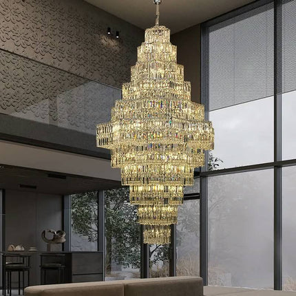 Luxurious Modern Crystal Chandelier for Living Room Large Octagonal Design Warm White for Duplex Apartments Lobbies Weddings