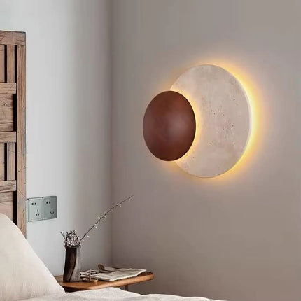 LED Background Wall Ambient Light Wall Lamp Bedroom Bedside new Style Yellow Cave Stone Mid-Century Wabi-Sabi