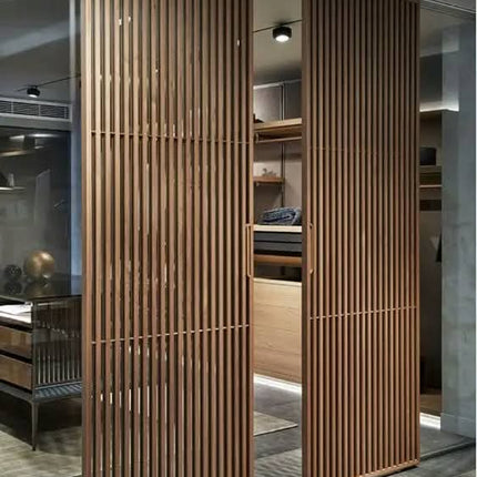 High Quality Wood Grain Sliding Interior Soundproof Door Slatted Barn Doors For House