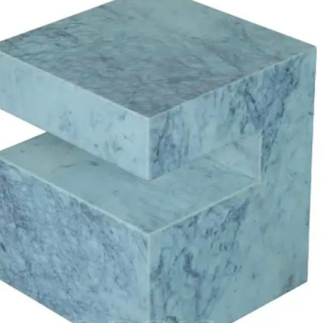 Customized Color Marble Side Table Modern Handmade Square Block Accent Table Luxury Nightstand Dining Living Apartment Hotel