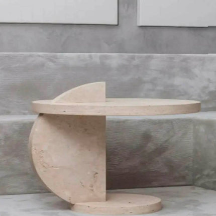 Modern Design Extendable Natural Travertine Stone Coffee Table For Small Apartment Home Living Room For Sofa Side Leisure Use