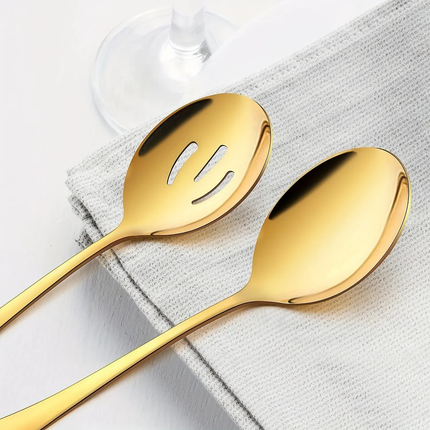 Stainless Steel Long Handle Soup Spoon Hot Pot Colander Strainer Spoon Buffet Service Spoons and Slotted Serving Spoon