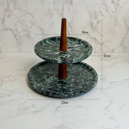 Customized Two-Layer Three-Layer Marble Fruit Tray Jewelry Cosmetics Snacks Storage Green Cake Stand Wedding