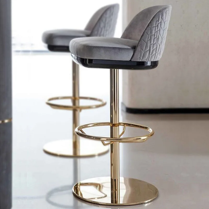 Stainless Steel Front Desk Bar Chair Home High Chair Bar Front Desk Jewelry store Modern Light Luxury Lifting Rotary Stool