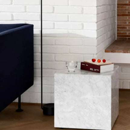 Modern Luxury White Marble Side Table Natural Stone Bedside Table Nightstand Decor Furniture