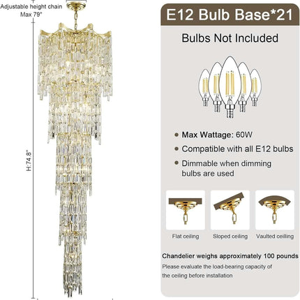 Modern Custom Long Luxury Decoration Hotel Lobby Staircase Hanging Pendant Light Steel Crystal Ring Led Chandeliers