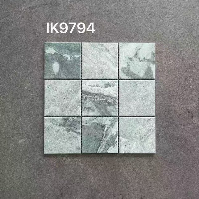 Green Bali Sukabumi Style 300x300 Anti Slip Wear-Resisting Ceramic Porcelain Mosaic Tiles For Swimming Pool Floor Wall
