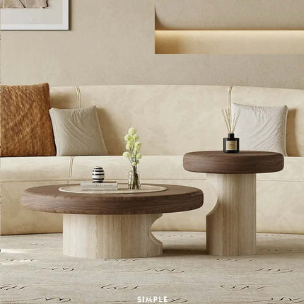 Creative simple living room coffee table round center coffee table wooden high end modern luxury minimalist table for home