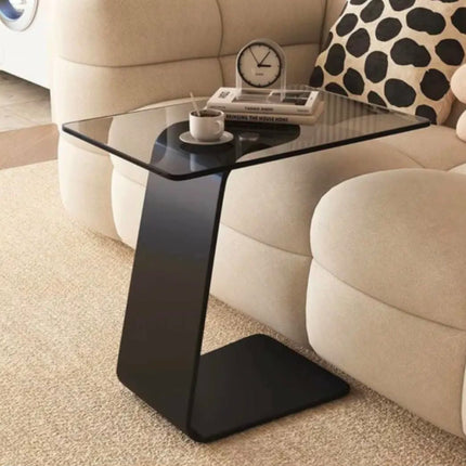 Nordic Style Modern Living Room Sofa Small Coffee Table Hardened Tempered Glass C-Shaped Integrated Carbon Steel Home Furniture