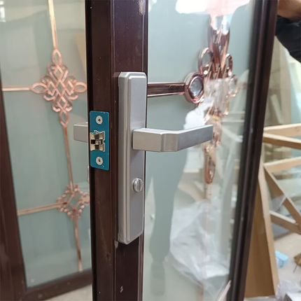 Deluxe Single Decorative Frosted Glass Bathroom Door for Elite Residences