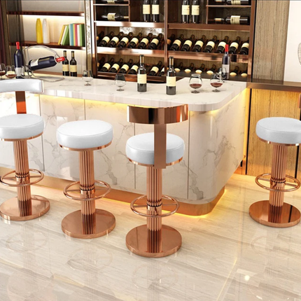 Chair Stools Chairs Modern Luxury High White for Counter Outdoor Leather Kitchen with and Restaurant Nordic Rose Gold Bar Stool