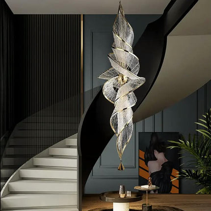 Designer Glass Pendant Light Chandelier Light Luxury Chandelier Villa Hotel Dining Room Empty Staircase
