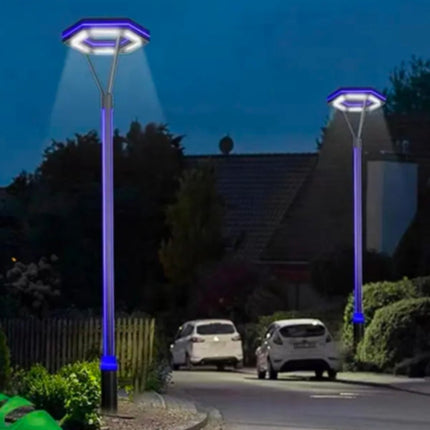 LED Landscape Lighting Blue Ring Top Lamps Decor Aisle Lawn Garden Light Community Villa Road Forked Tail Pillar Lamp