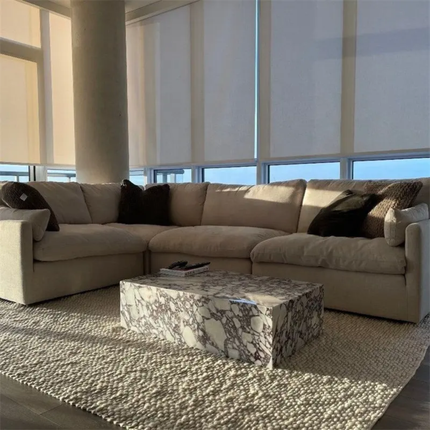Modern luxury Italian marble square coffee table living room furniture side table