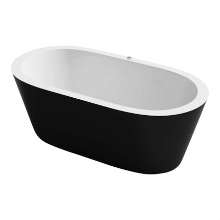 Sale Popular CUOC Stackable Oval Lucite Acrylic Freestanding Bathtub KF-787BC Black Modern Standalone Soaking Tub for Hotel