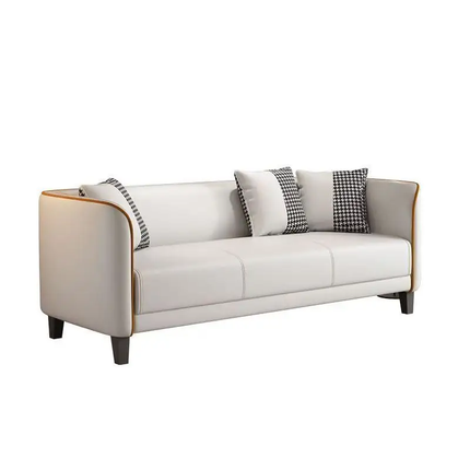 Modern Minamalism Solid Wood Fabric Sofa for Hotel Apartment Living Room Three-Person Removable Washable