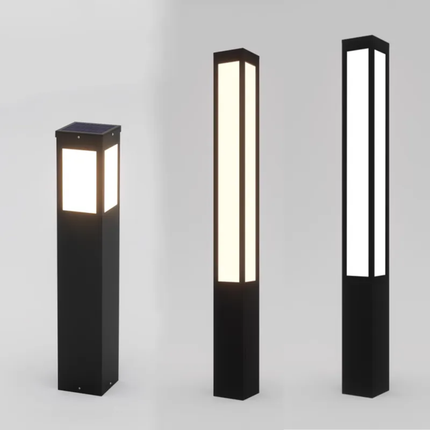 Modern Style Aluminum LED Bollard Light For Villa Courtyard IP65 Waterproof Garden Lamp Pole With Electric Power Supply