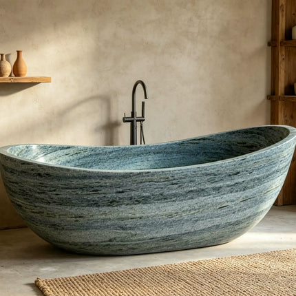 Modern Luxury Green Marble Stone Bathtub Freestanding Marble Bathtub For Hotel And Home
