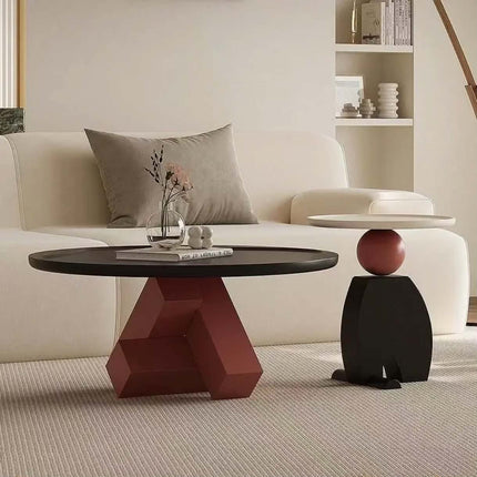 Made of concrete Geometric Italian Minimalist Stone Coffee Table For Living Room Light Luxury Design Requires Assembly