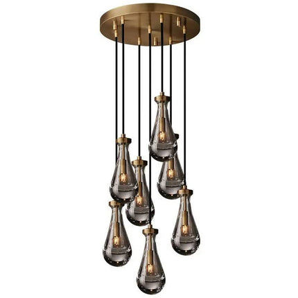 Modern Raindrop Glass Adjustable Height LED Pendant Lights Eye Caring High Brightness Kitchen Island Hanging Light Living Room