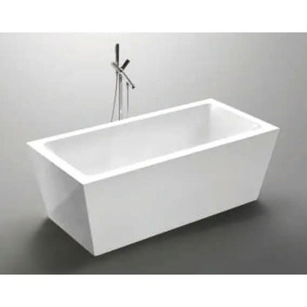 Modern Artificial Stone Rectangle Freestanding Indoor Luxury Eco-Friendly Durable Soaking Bathtub Easy Apartment Bathroom