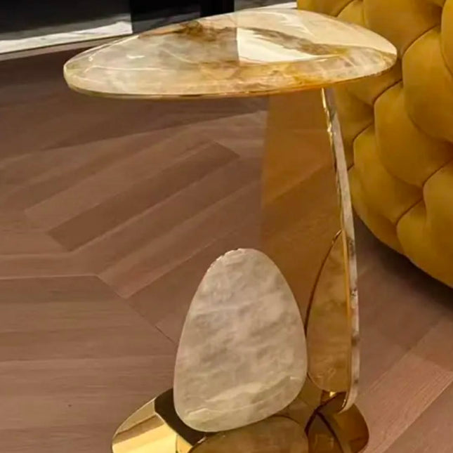 Gainsville Furniture Stone Furniture Yellow Table Low Plinth Marble Living Room Luxury Natural Customized Table Design
