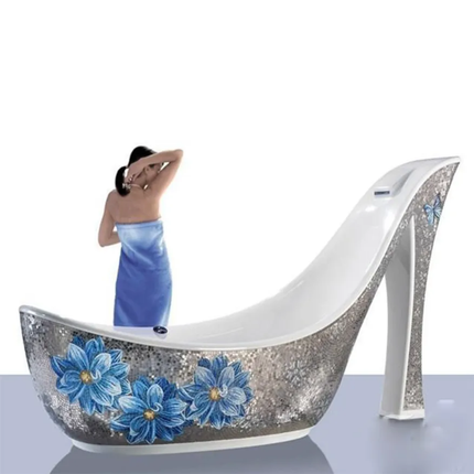 High Heels Shape Free Standing Cast Stone Modern Bathtub