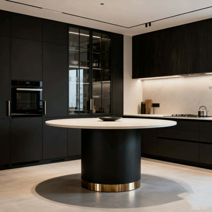 Custom Luxury Full Kitchen Island Cabinet Set Modern Kitchen Cabinets Oak and Black Kitchen Cabinets with Modular