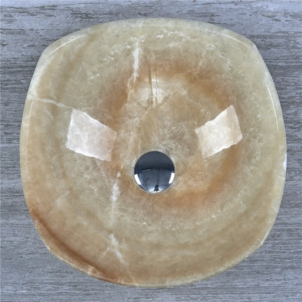 Size and Shape Can Be Customizable Luxury Natural Yellow Onyx Unique Shape Vessel Sink Marble Stone Wash Basin Bowl