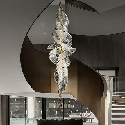 Designer Glass Pendant Light Chandelier Light Luxury Chandelier Villa Hotel Dining Room Empty Staircase