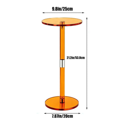 Modern Acrylic Coffee End Table Metal Frame for Small Spaces Adjustable Height Living Room Furniture Customizable Color