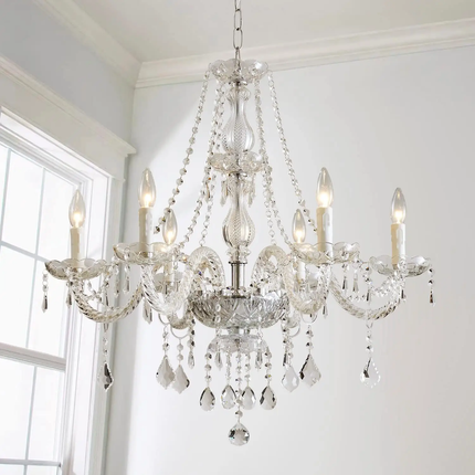 Customizable Luxury LED Big Hanging Lamp For Apartment Villa K9 Crystal Candle Chandeliers Lighting For Living Room