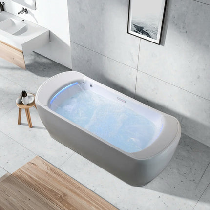 Freestanding Rectangle Modern Eco-Friendly Acrylic Bathtub Drainer Inchuded Indoor Bathroom Soaking Corner Bathtub for Hotel