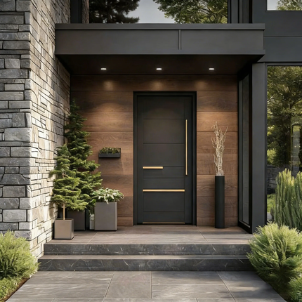 Energy Efficient Anti-Theft Villa Front Entry Door -Thermal Break Design Custom Precision Carved Aluminum Door For Mansions