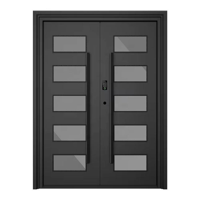 Modern Design American Exterior House Front Aluminum Entrance Doors Steel Security Front Entry Doors Aluminum For Household