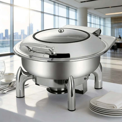 Stainless Steel Hydraulic Buffet Warming Equipment Food Glasses Chafing Dishes For Hotels Catering For Catering